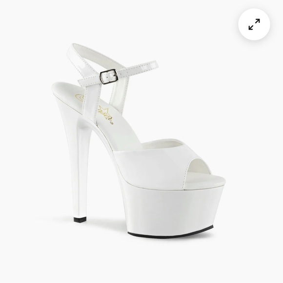 PLEASER Aspire 609 White Platform Heels! - Picture 1 of 7
